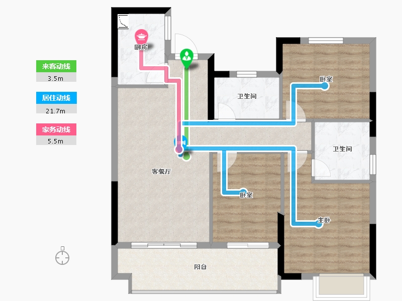 江西省-南昌市-富力银禧悦城-88.86-户型库-动静线