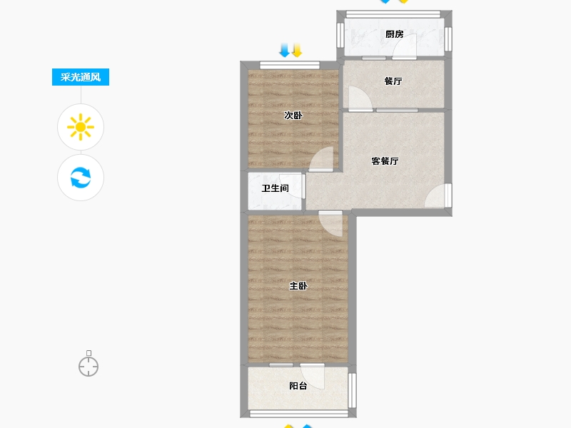 天津-天津市-云山里-54.62-户型库-采光通风