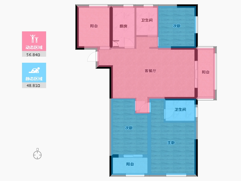 湖南省-长沙市-春和景园-93.83-户型库-动静分区