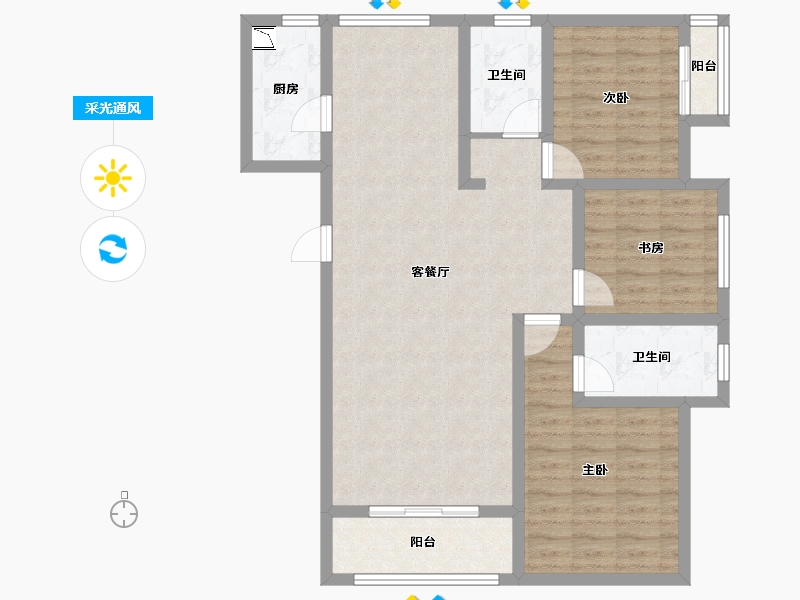 天津-天津市-沽上江南-95.30-户型库-采光通风