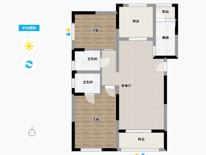 湖南省-长沙市-春和景园-78.90-户型库-采光通风