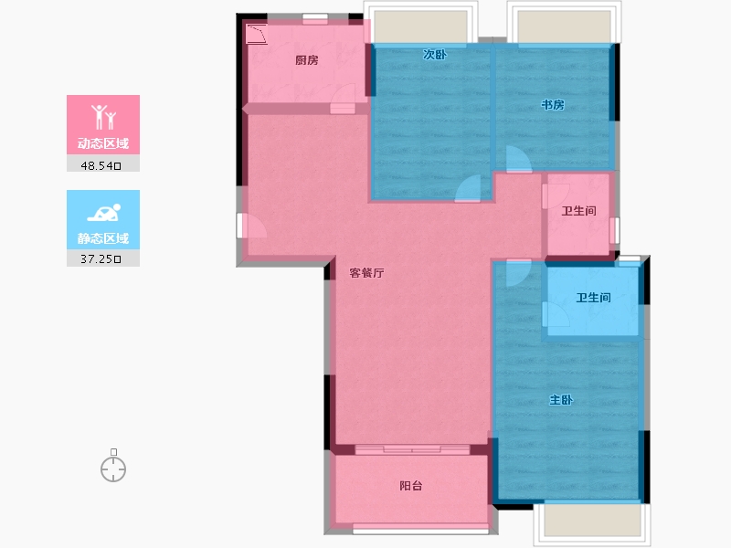 福建省-漳州市-招商兰溪谷-76.79-户型库-动静分区