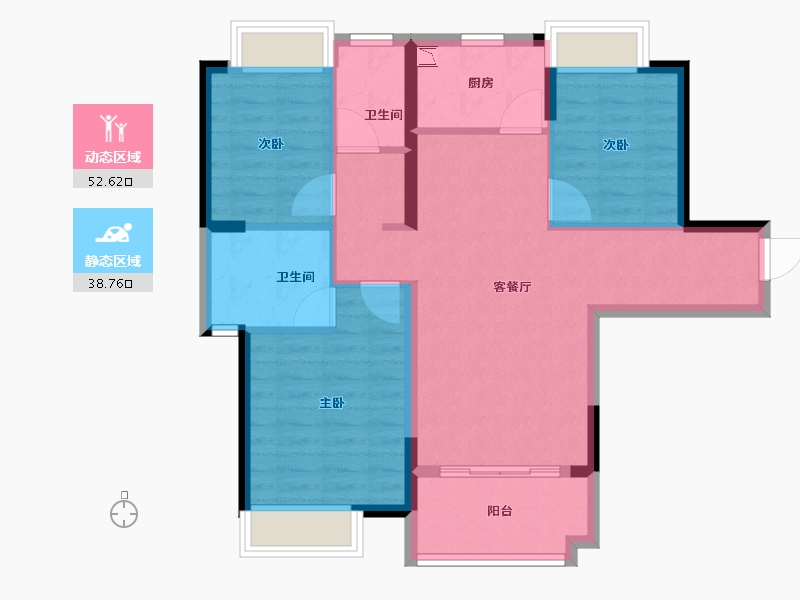 福建省-漳州市-招商兰溪谷-81.60-户型库-动静分区