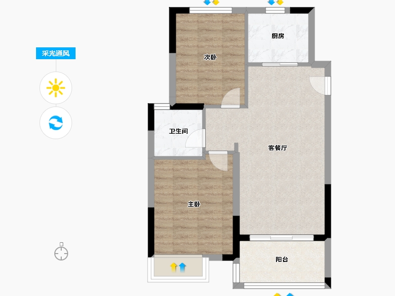 福建省-漳州市-招商兰溪谷-59.20-户型库-采光通风