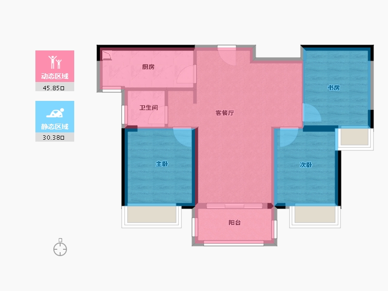 福建省-漳州市-招商兰溪谷-68.00-户型库-动静分区