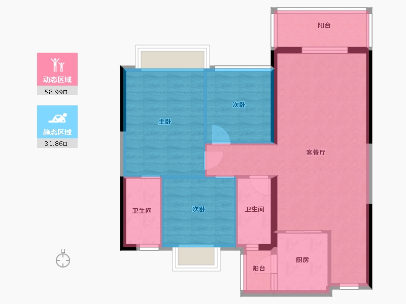 广东省-肇庆市-鼎湖山水名城-81.60-户型库-动静分区