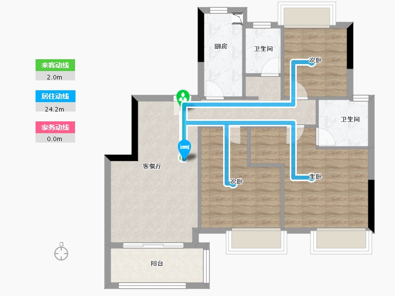 福建省-漳州市-招商兰溪谷-76.80-户型库-动静线