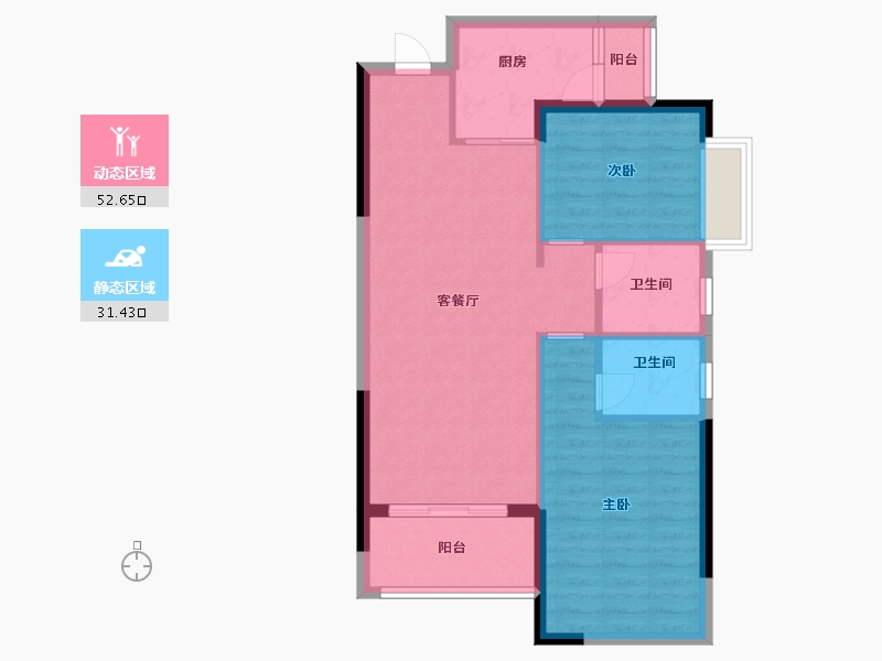 广东省-肇庆市-鼎湖山水名城-76.00-户型库-动静分区