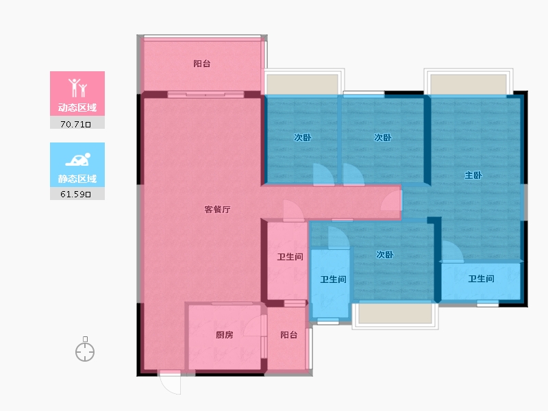 广东省-肇庆市-碧海湾金沙1号-119.21-户型库-动静分区