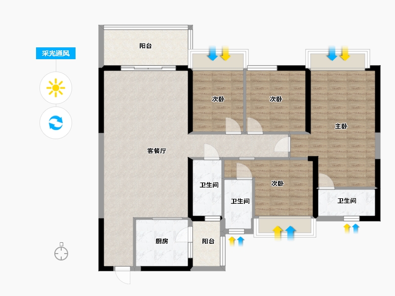 广东省-肇庆市-碧海湾金沙1号-119.21-户型库-采光通风