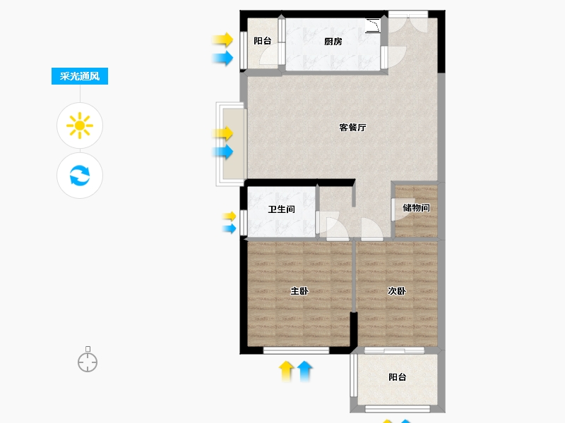 福建省-漳州市-招商卡达凯斯-78.00-户型库-采光通风