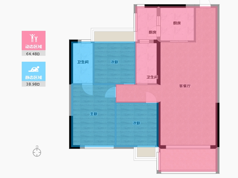 广东省-肇庆市-碧海湾金沙1号-93.60-户型库-动静分区