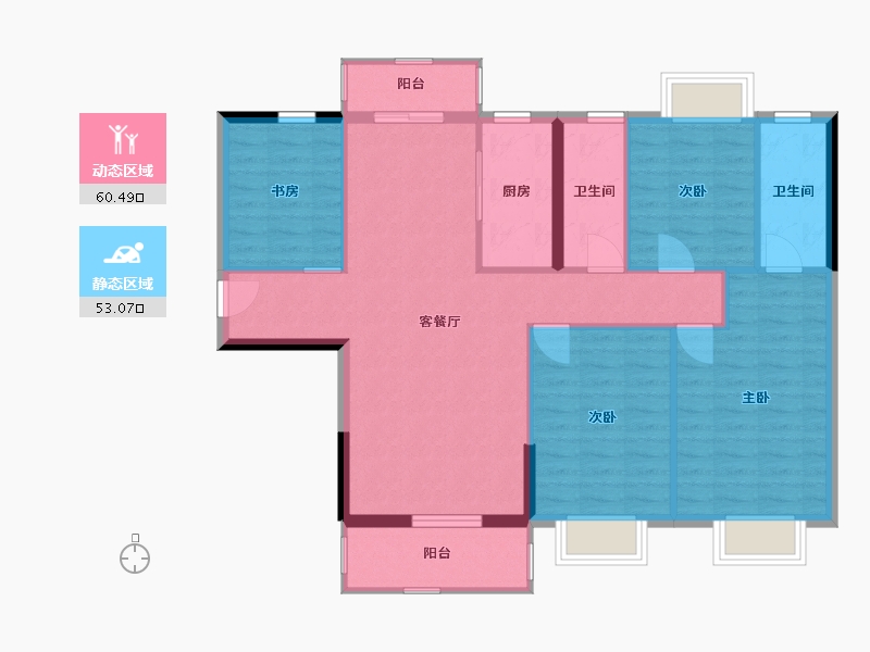 广东省-东莞市-山水江南玖峯-103.29-户型库-动静分区