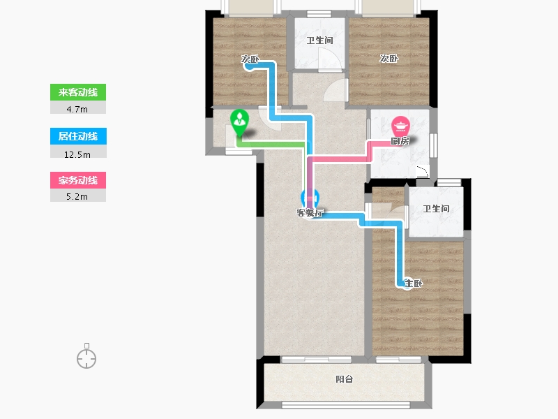 湖北省-武汉市-东原印未来-79.69-户型库-动静线