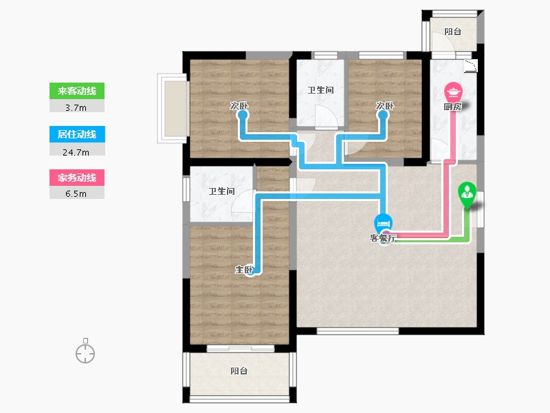 陕西省-渭南市-颐丰苑-92.60-户型库-动静线