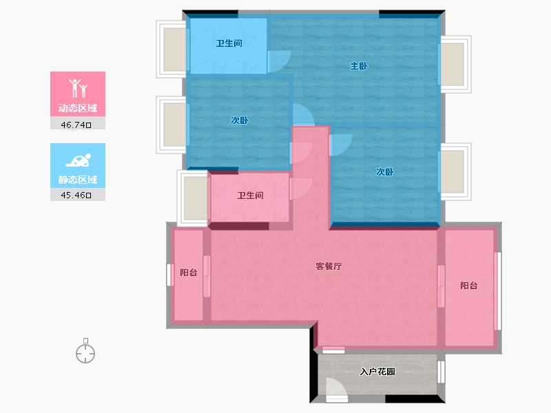 广东省-佛山市-雅域・瑞日天下花园-88.00-户型库-动静分区