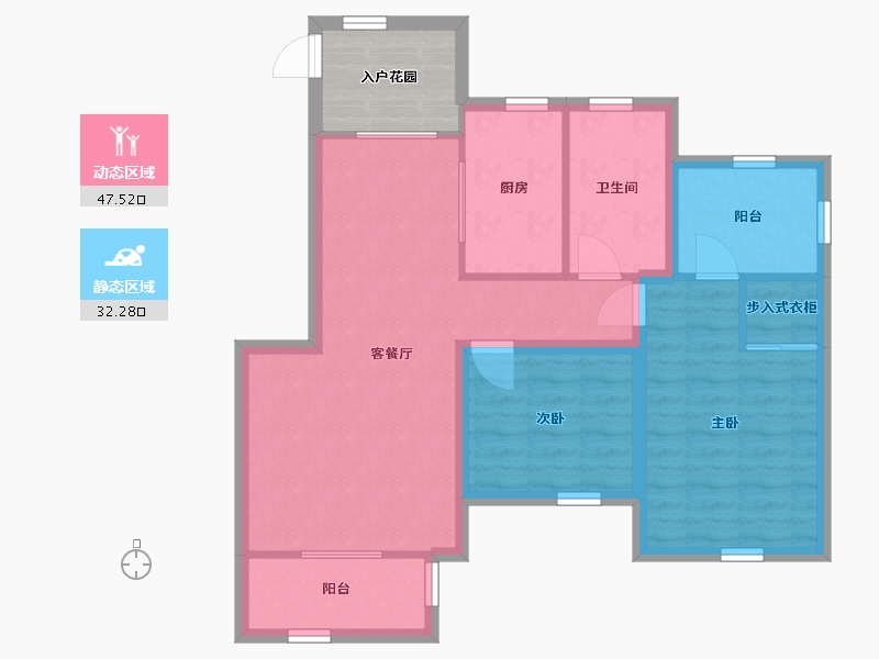 江苏省-苏州市-华园丽都阳光花园-76.01-户型库-动静分区