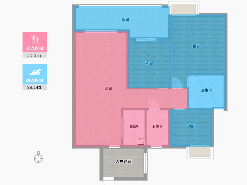 广东省-中山市-怡景湾-101.37-户型库-动静分区