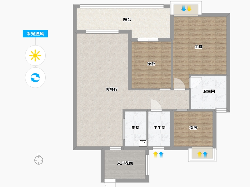 广东省-中山市-怡景湾-101.37-户型库-采光通风