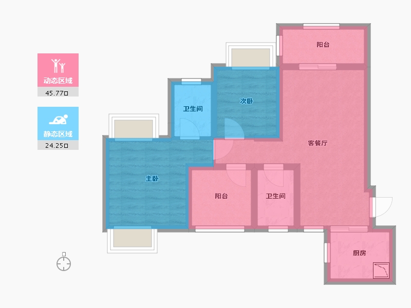 广东省-深圳市-半山悦海花园-60.35-户型库-动静分区