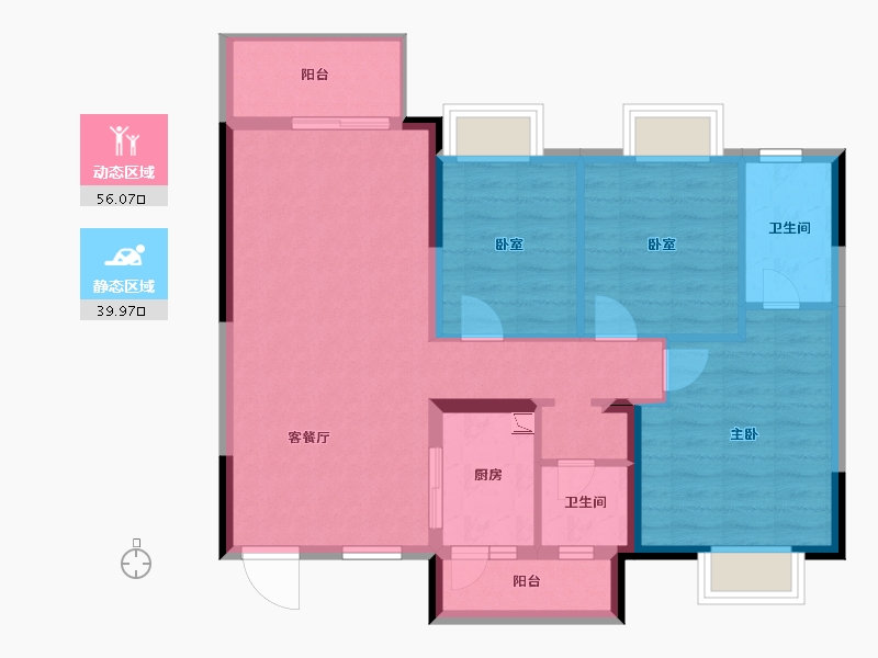 湖北省-武汉市-枫泽星都汇-86.01-户型库-动静分区