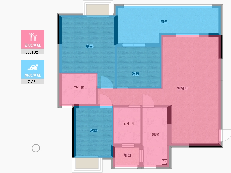 广东省-中山市-怡景湾-89.62-户型库-动静分区