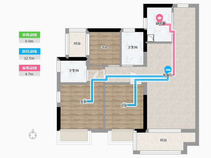 广东省-中山市-融创东城首府-69.35-户型库-动静线