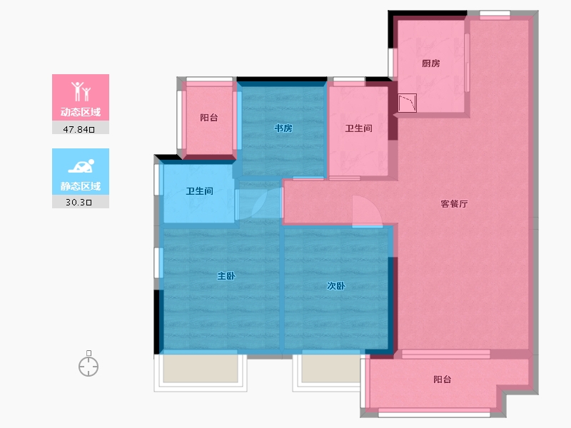 广东省-中山市-融创东城首府-69.35-户型库-动静分区