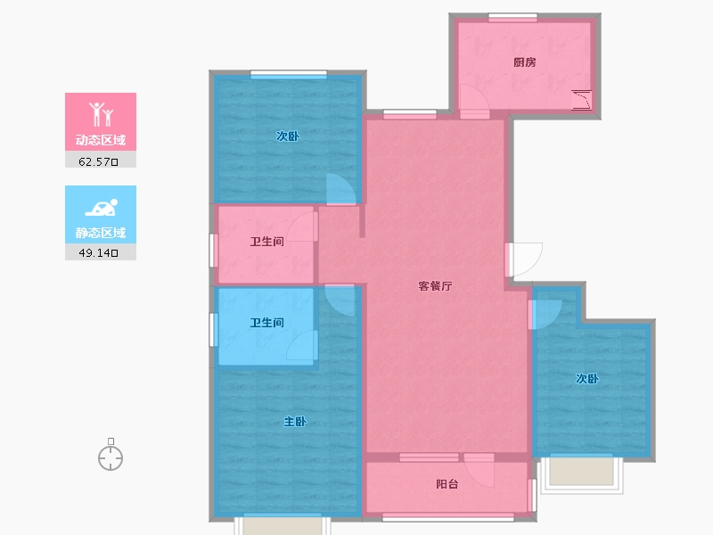 山东省-烟台市-力高阳光海岸-99.87-户型库-动静分区