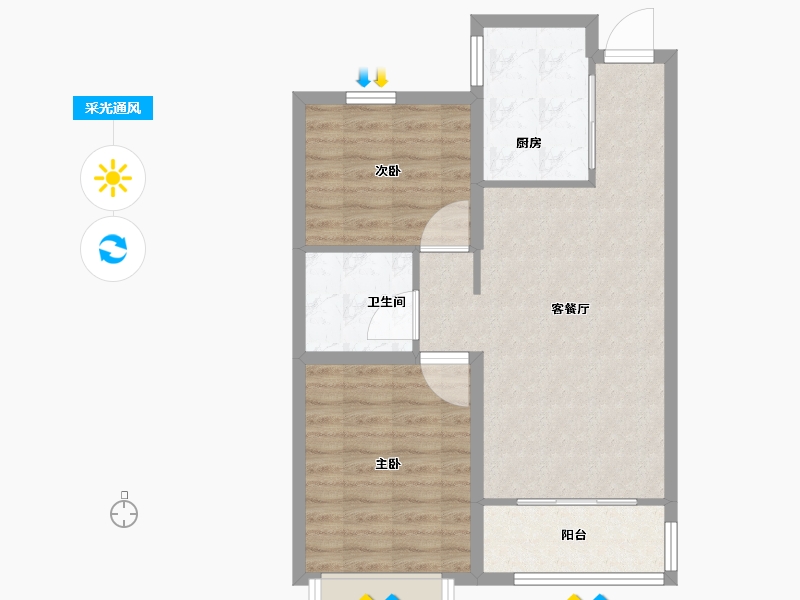 山东省-青岛市-鲁商泰晤士商街-68.01-户型库-采光通风