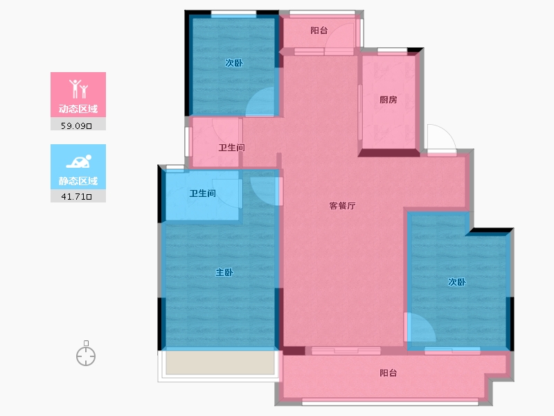 河南省-郑州市-正弘悦城1号地-90.01-户型库-动静分区