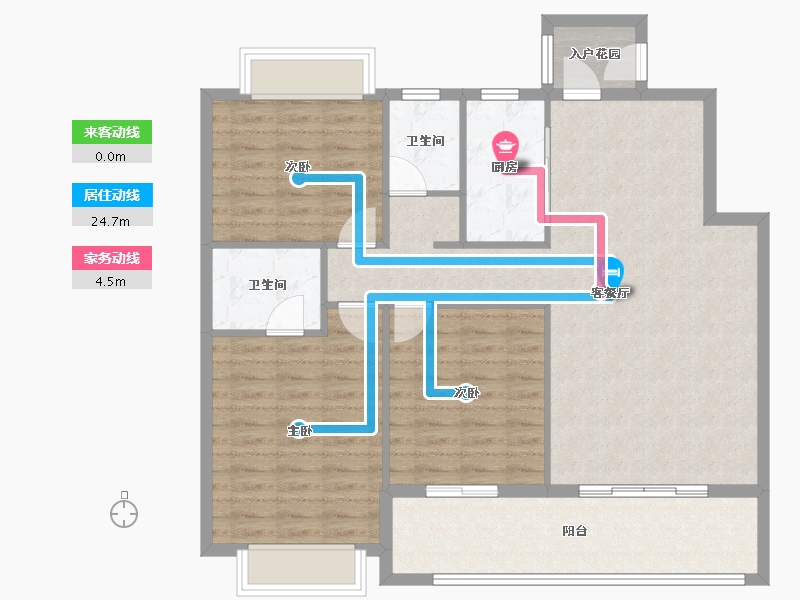 福建省-南平市-正达西庭-105.93-户型库-动静线