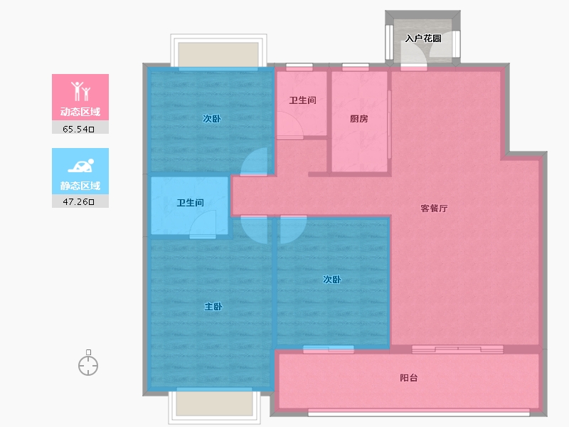 福建省-南平市-正达西庭-105.93-户型库-动静分区