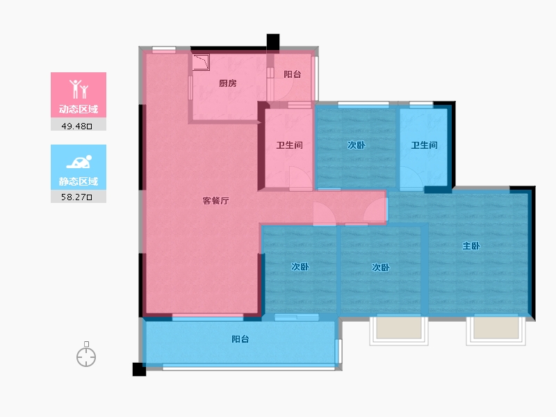 广东省-中山市-怡景湾-96.28-户型库-动静分区