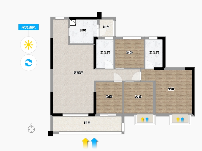 广东省-中山市-怡景湾-96.28-户型库-采光通风