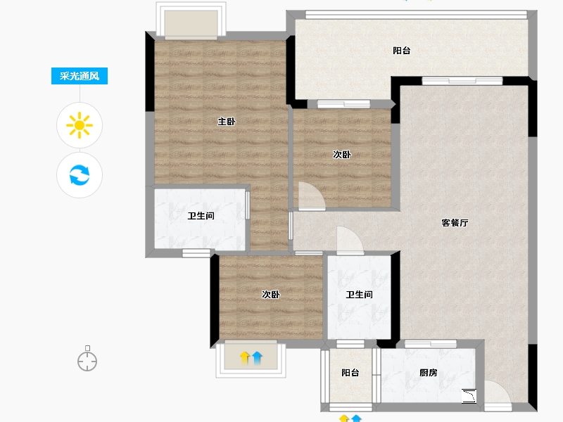 广东省-中山市-怡景湾-95.05-户型库-采光通风