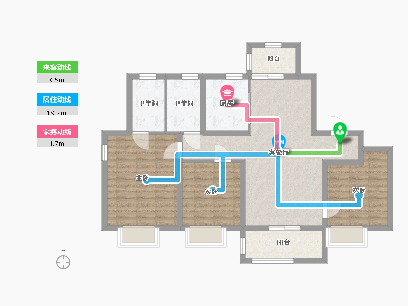 江苏省-南通市-保利云禧-90.00-户型库-动静线