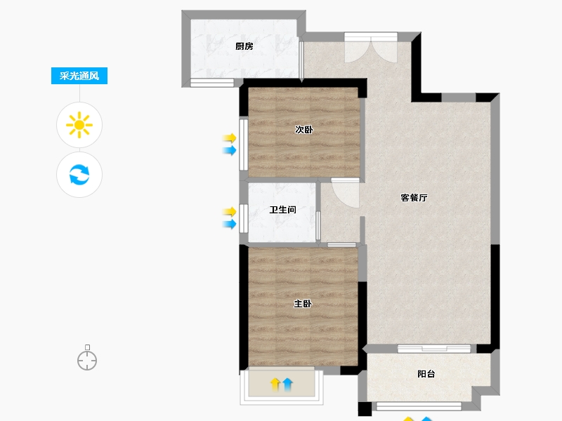 广东省-中山市-名爵玖悦-61.49-户型库-采光通风