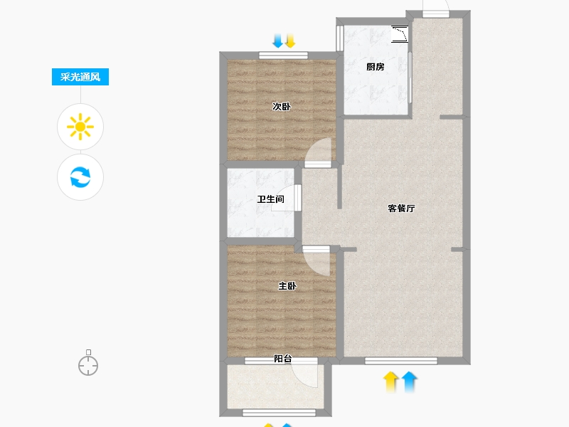 山东省-青岛市-河岸首府-85.60-户型库-采光通风