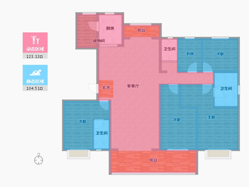 宁夏回族自治区-银川市-碧桂园翡翠湾-208.00-户型库-动静分区