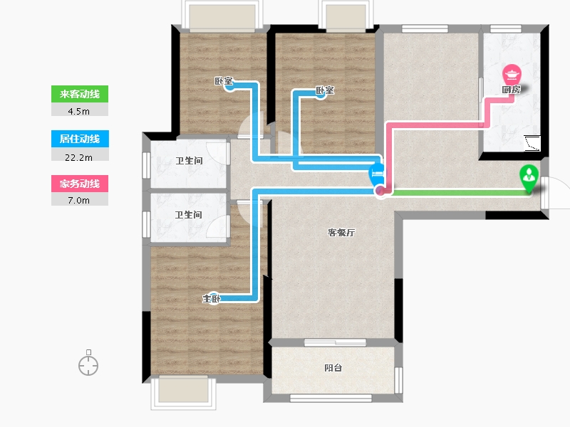 湖北省-武汉市-枫泽星都汇-96.38-户型库-动静线