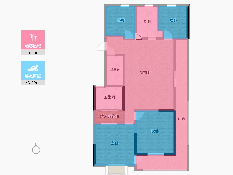 浙江省-杭州市-滨湖天地-105.29-户型库-动静分区