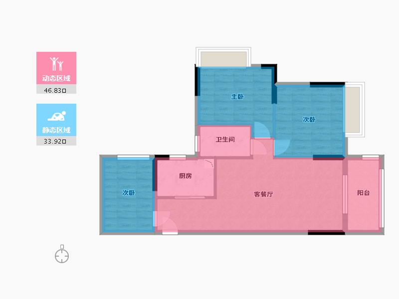 广东省-中山市-奥园香山美景-72.39-户型库-动静分区