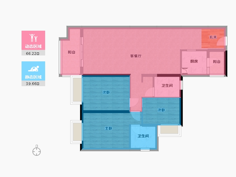 广东省-中山市-保利碧桂园领秀海-94.43-户型库-动静分区