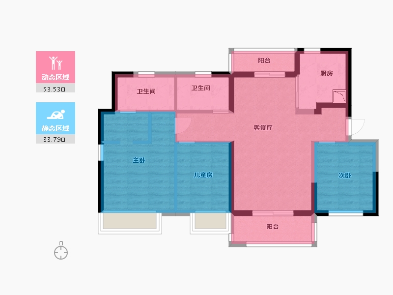 广东省-中山市-融创东城首府-76.80-户型库-动静分区