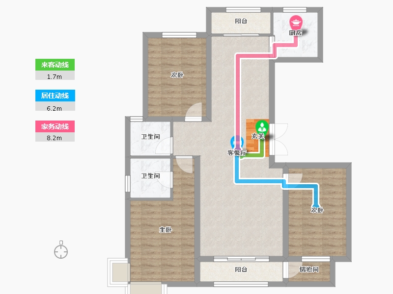 宁夏回族自治区-银川市-凤凰华府-95.14-户型库-动静线