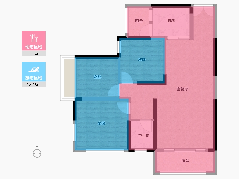 湖南省-衡阳市-金钟大悦城-76.10-户型库-动静分区