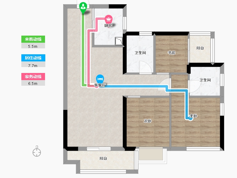 广东省-中山市-融创东城首府-74.39-户型库-动静线