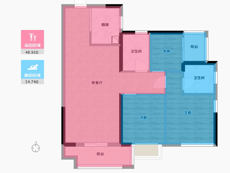 广东省-中山市-融创东城首府-74.39-户型库-动静分区