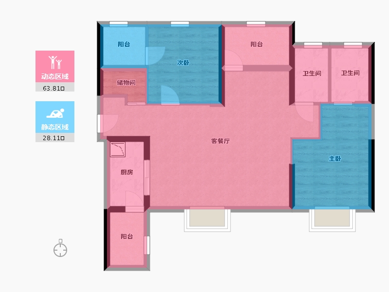 广东省-深圳市-中骏云景府-81.10-户型库-动静分区